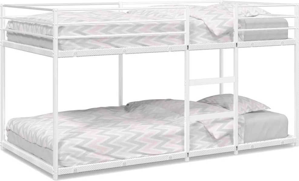 Etagenbett ohne Matratze Weiß 90x200 cm Stahl