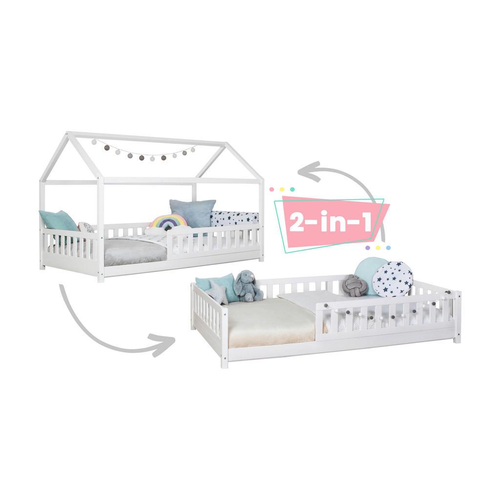 Livetastic Hausbett , Weiss , Holz , Kiefer,Kiefer , massiv,Schichtholz , 120x200 cm , bodentiefer Einstieg , Baby- und Kindermöbel, Kinderzimmer & Jugendzimmer, Kinderbetten, Hausbetten