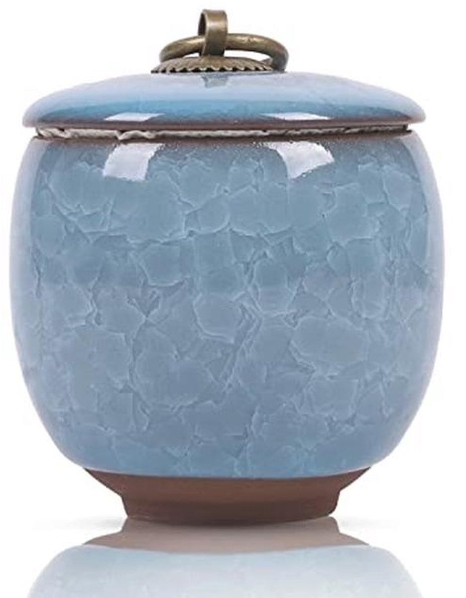 Kleine Handgemaakte Keramische Urn voor Menselijke As - Elegante Mini-Urn - Hoogte: 6,5 cm