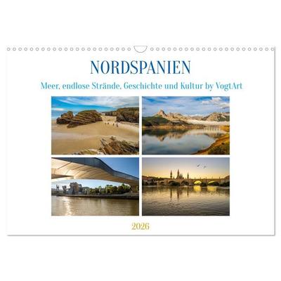 Nordspanien, Meer, endlose Strände, Geschichte und Kultur by VogtArt (Wandkalender 2026 DIN A3 quer), CALVENDO Monatskalender