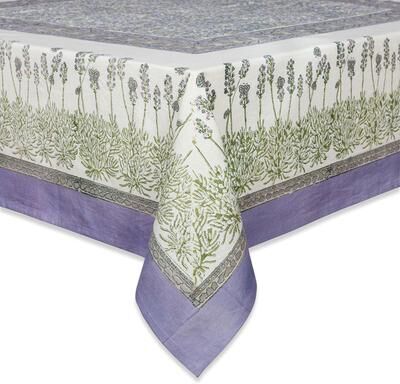 Couleur Nature Handmade Lavender Rectangle Cotton Tablecloth