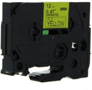 Q-Nomic TZe-C31 cinta 12mm texto negro sobre amarillo fluorescente (5M)