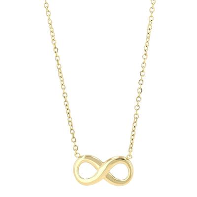 Kette ohne Anhänger ADELIA´S "Halskette – Unendlichkeitszeichen aus Edelstahl 43+5", gold, Halsketten, Damen, 48cm, Edelstahl, Ideal als Geschenk – dezent und elegant