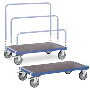 Fetra Plattenwagen 4465, Gummireifen, ohne Rohrbügel, 1600 x 800mm, Tragkraft 750kg