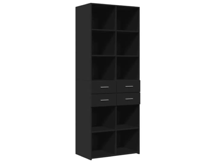 GFMGUEMV Highboard Schwarz 70x42,5x185 cm Holzwerkstoff Stauraumschrank Stauraumschrank, glatte Oberfläche, feuchtigkeitsbeständig, stabiles Holzwerkstoffmaterial, schlichtes minimalistisches