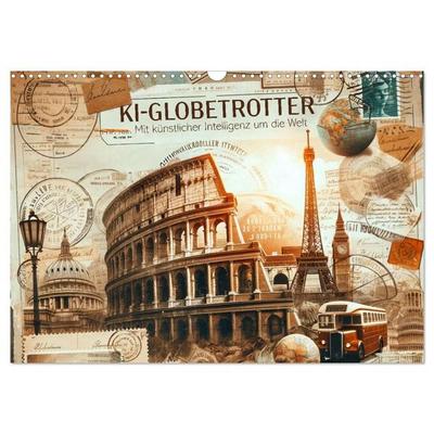KI-Globetrotter: Mit künstlicher Intelligenz um die Welt (Wandkalender 2027 DIN A3 quer), CALVENDO Monatskalender