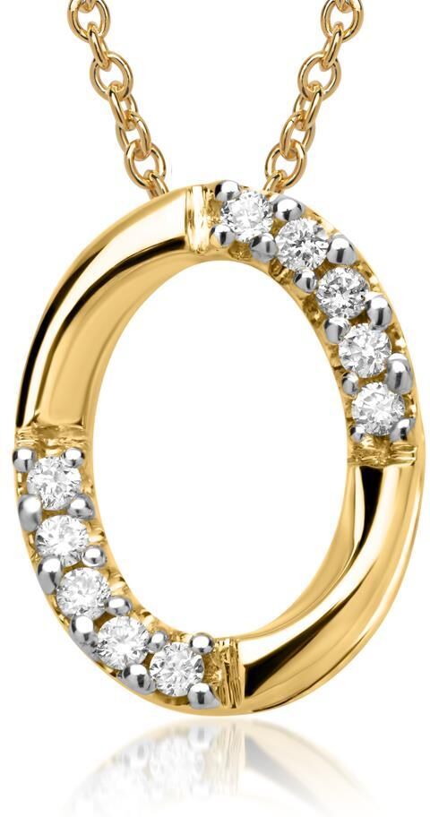 Unique 585er Gelbgold-Anhänger 10 Diamanten gold