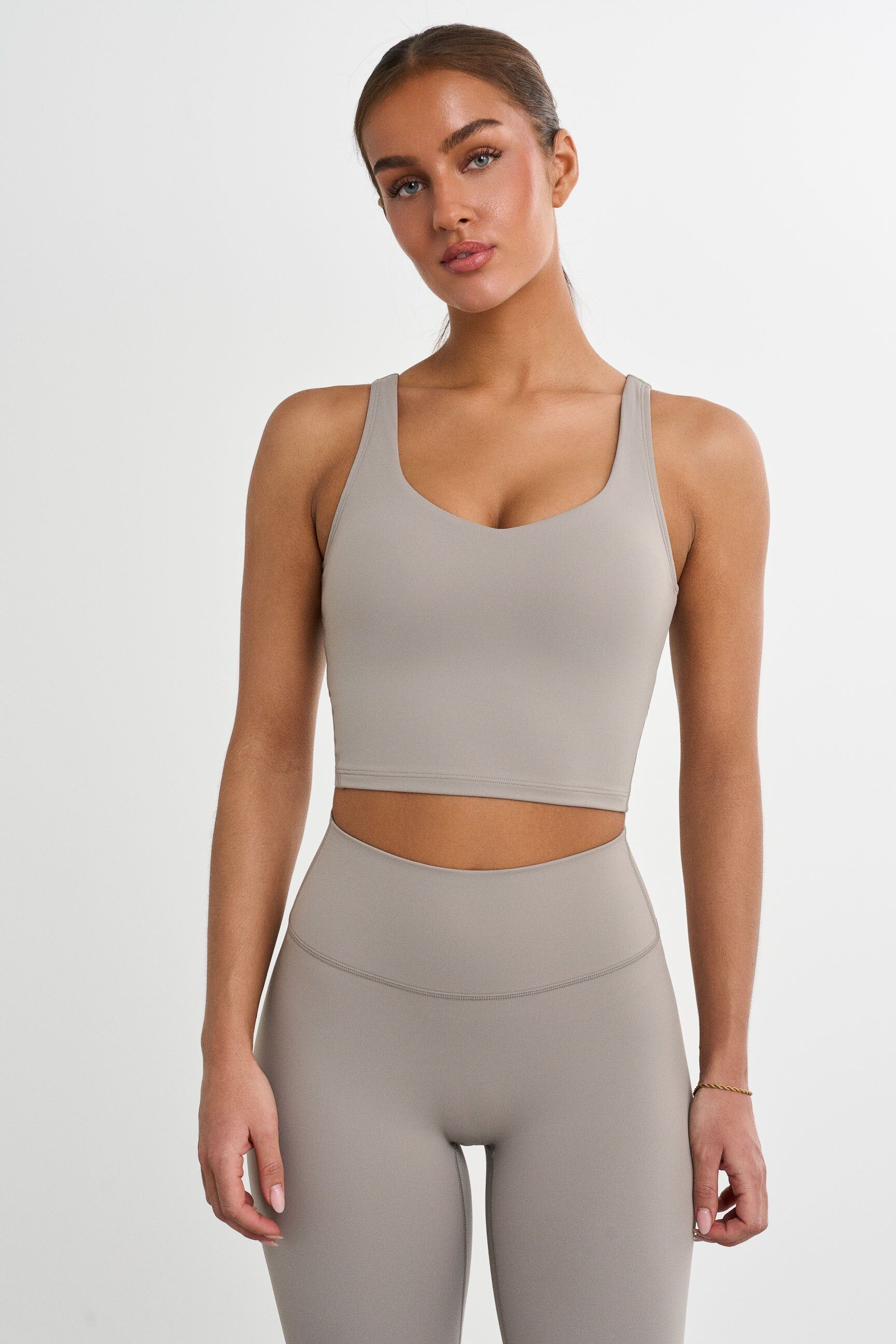 FAMME - Softy Crop Top - Khaki / L