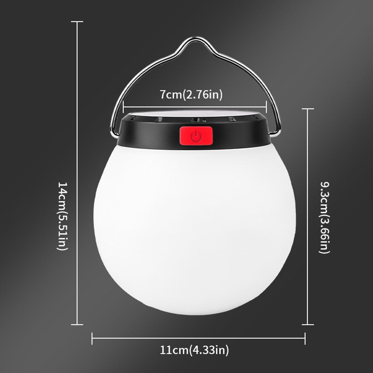 Dimbare oplaadbare LED campinglamp met handvat, multifunctionele witte nachtlamp voor tuin en slaapkamer