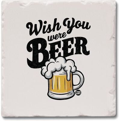 Thirstystone Wish You were Beer 4 Pack Tumbled Tile Coaster Manufactured in The USA Create Your Own Set