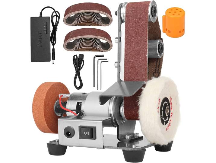 Mini ponceuse à bande électrique, lijadoras para madera, ponçage, polissage, rectifieuse, 7 vitesses variables avec meule pour polir le bois et l'acrylique