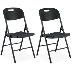 Relaxdays Klappstuhl für Garten im 2er Set Schwarz