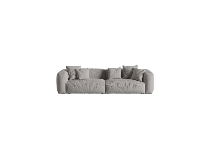 Modulares 4-Sitzer Design Sofa „Martina“ Strukturstoff Hellgrau Micadoni