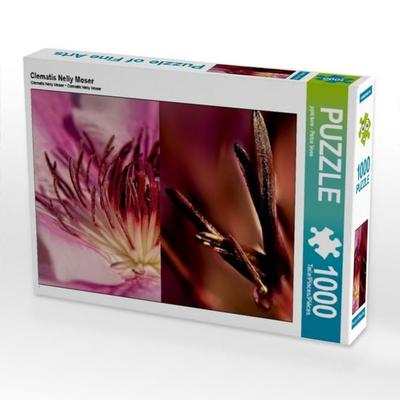 CALVENDO Puzzle Clematis Nelly Moser | 1000 Teile Lege-Größe 64x48cm Foto-Puzzle für glückliche Stunden