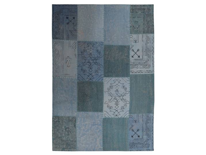 Teppich KAYOOM Lyrical 210 , bunt (multi, blau), B:160cm H:13mm L:230cm, Baumwolle, Teppiche, Teppich, Handgefertigt, hochwertig verarbeitetes Unikat im Antik-Design