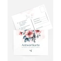 Antwortkarten Hochzeit selbst gestalten mit Spruch und Fotos im Onlinedesigner bei Meine-Kartenmanufaktur.de