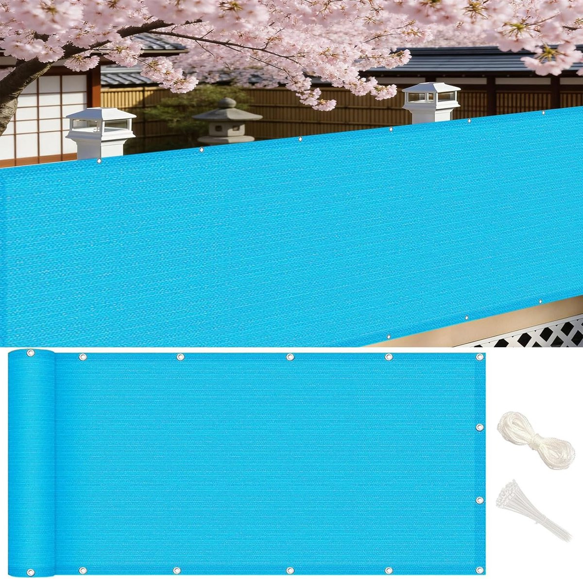 Balkonscherm Windscherm Hemelsblauw - Privacy Scherm - 80 x 470 cm