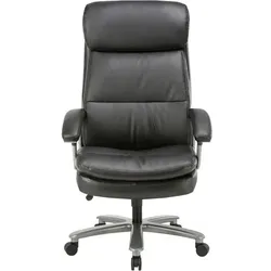 Realspace Zeus Chefsessel Wippmechanik Kunstleder Feste Armlehne Höhenverstellbarer Sitz Schwarz 150 kg