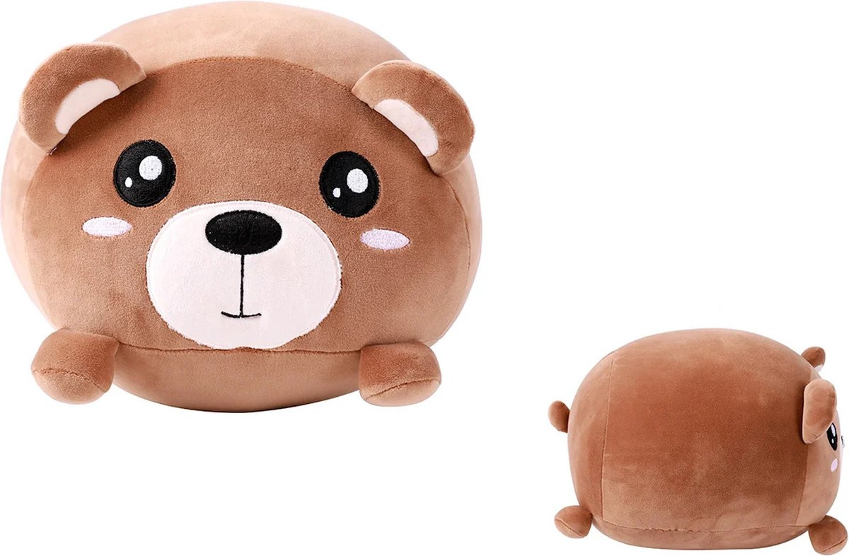 I-total Teddybeer Sierkussen voor de kinderkamer - Bruin - Pluche