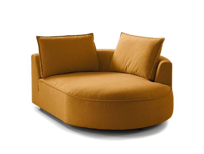 Modulottomane Gelb/Ocker Webstoff Saia 126 x 154cm Ausrichtung rechts Modern