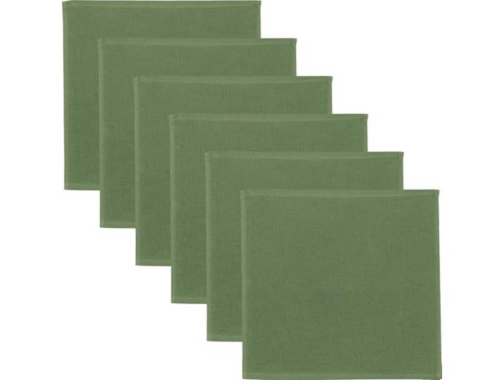 Erwin Müller Reinigungstuch, Putztuch, Putzlappen, Spültuch 6er-Pack oliv Größe 25x25 cm - 100% Baumwolle, zum Spülen oder Staubwischen, robust und langlebig, mit Frottierseite