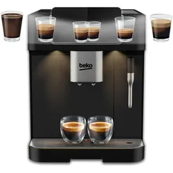 Beko Kaffeemaschine CEG 7304 B Vollautomatische Espresso- und Cappuccinomaschine, Kaffeevollautomat, Silber, Schwarz