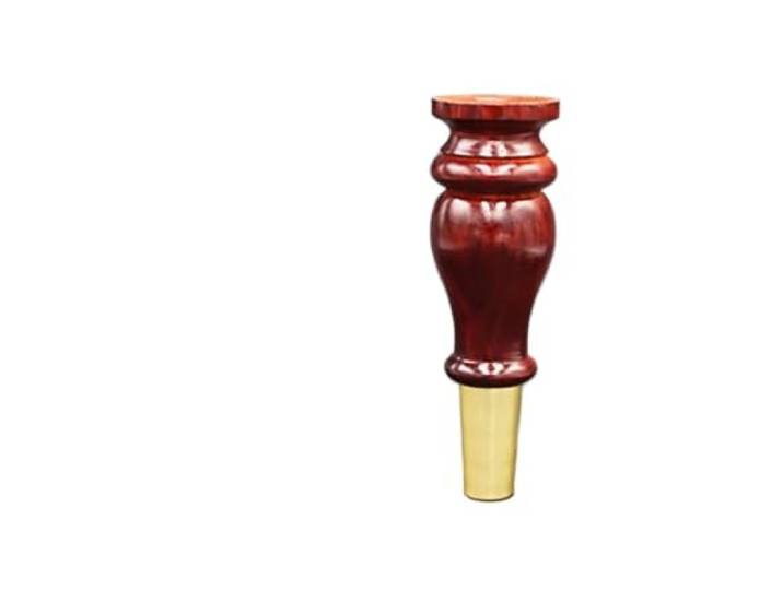 MKYYIOED Möbelfüße Holz 4 Stück Sofabeine aus Holz Schrankfüße mit goldenen Abdeckungen for den Kleiderschrank(Red 20cm)