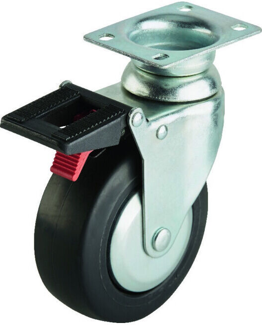 Roulette pivotante avec frein pour servante d’atelier grande ; E/D/E