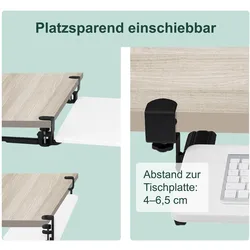 Relaxdays Ausziehbare Tastaturablage zum Klemmen, Maus + Tastatur Zubehör, Weiss, Schwarz