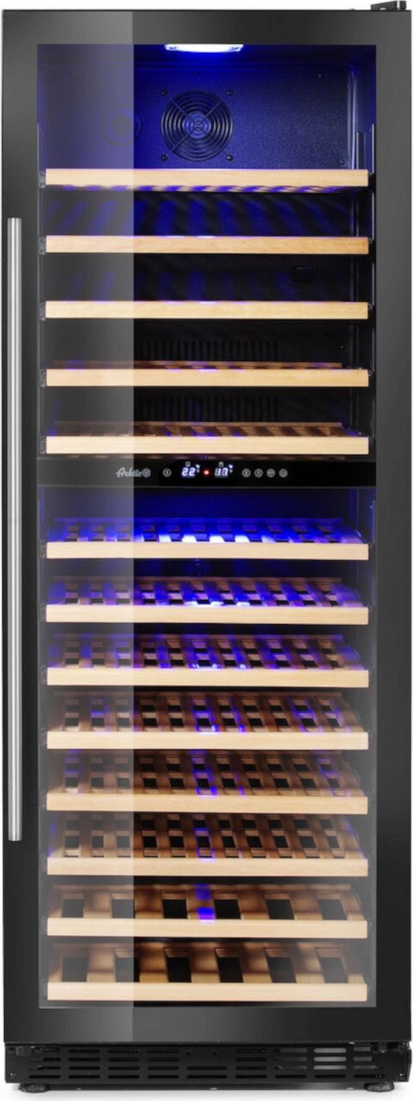 Hendi 237564, Freistehend, 135 Flasche(n), 130 W, G, Innenbeleuchtung, Schwarz