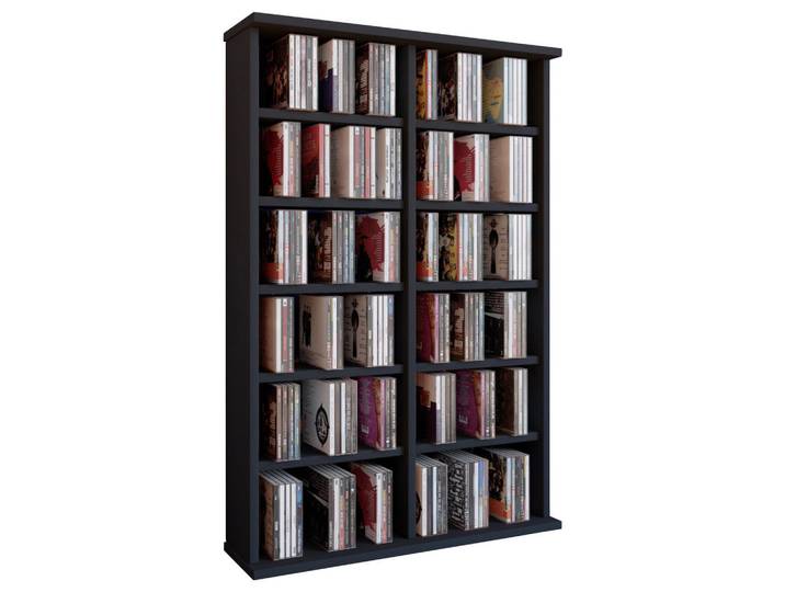 Livetastic Cd-Regal, Schwarz, Holzwerkstoff, 10 Fächer, 60x92x18 cm, Wohnzimmer, TV Möbel, CD-Regale