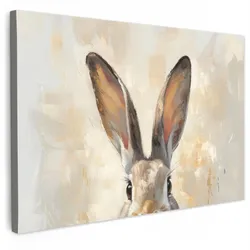 LEINWANDBILD Hase - Ohren - Braun Groß 140x90 cm