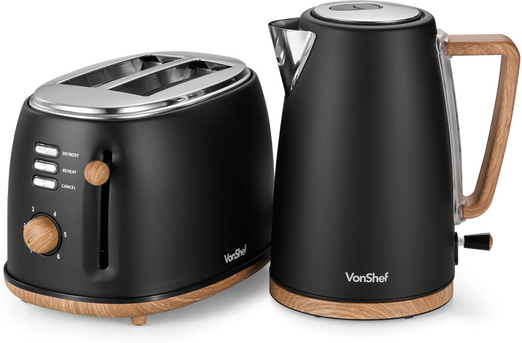 VonShef Fika 1.7L Electric Tea Kettle Matte Black 1.7L