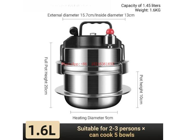 Petit autocuiseur de Camping en plein air, 0,8-2l, en acier inoxydable 304, outil de cuisine Portable, autocuiseur