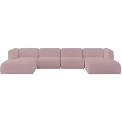 WOHNLANDSCHAFT MIRA-U2 408x179x70 Rosa Cord