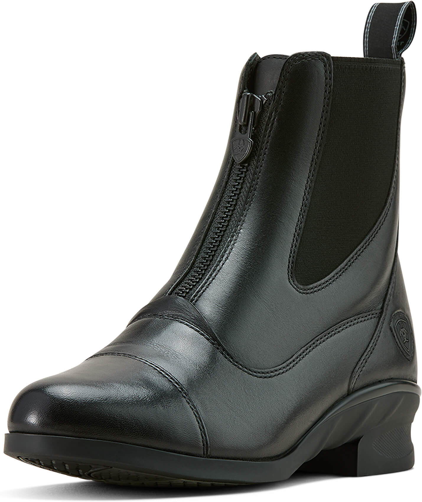 Women's Heritage Zip Paddock Boots in Black Leather, Size: 7 B / Medium by Ariat