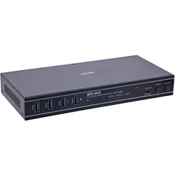 INLINE KVM Switch, 2-fach, HDMI, Dual Monitor, 8K60Hz, USB Hub, schwarz