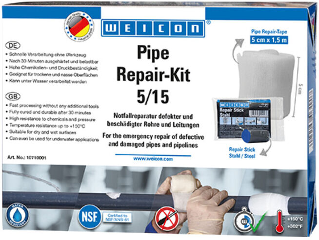 Weicon Kit de réparation pour tuyaux Ruban de réparation 1 (10055737)