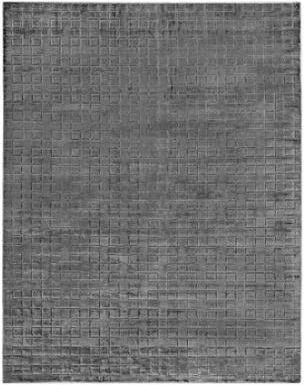 Exquisite Rugs Smooch Geo handloomed Bamboo Silk Dark Gray Area Rug - 6' x 9'