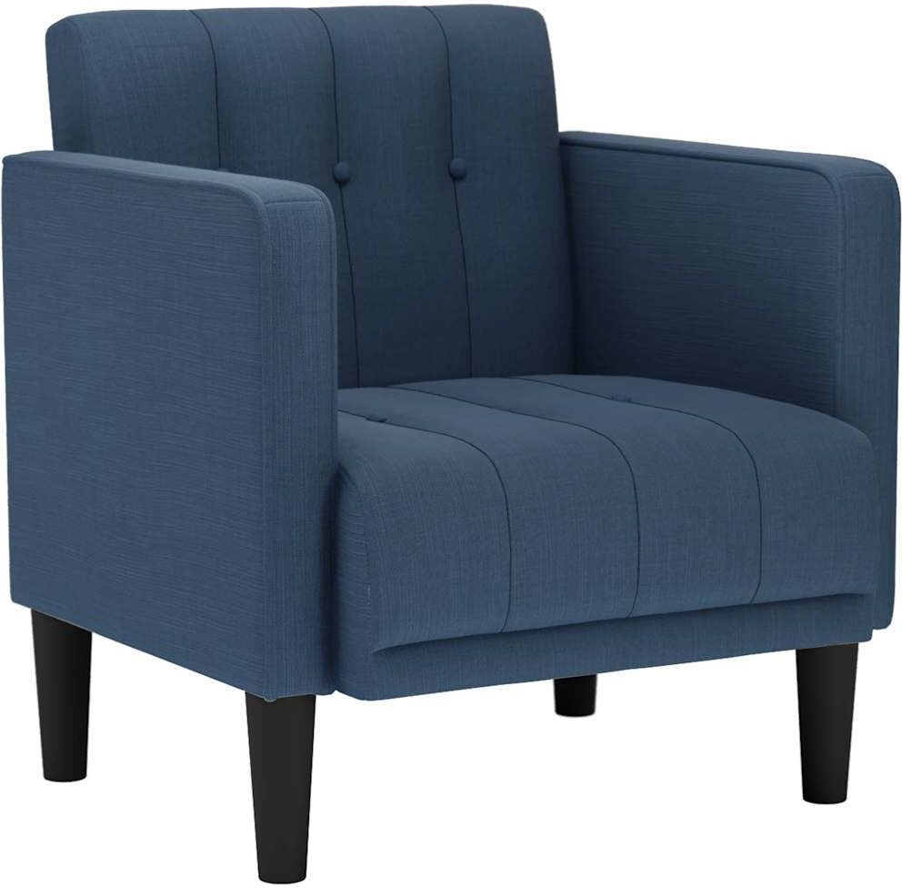 vidaXL Fauteuil canapé avec accoudoirs tissu bleu 53 cm