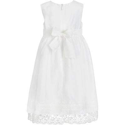 Taufkleid HAPPY GIRLS "dress", Mädchen, Gr. 92, N-Gr, ohne Ärmel, Web, beige (ecru), Web, Obermaterial: 40% Baumwolle, 30% Polyamid, 30% Polyester, festlich, lang, eckiger Ausschnitt, Kleider