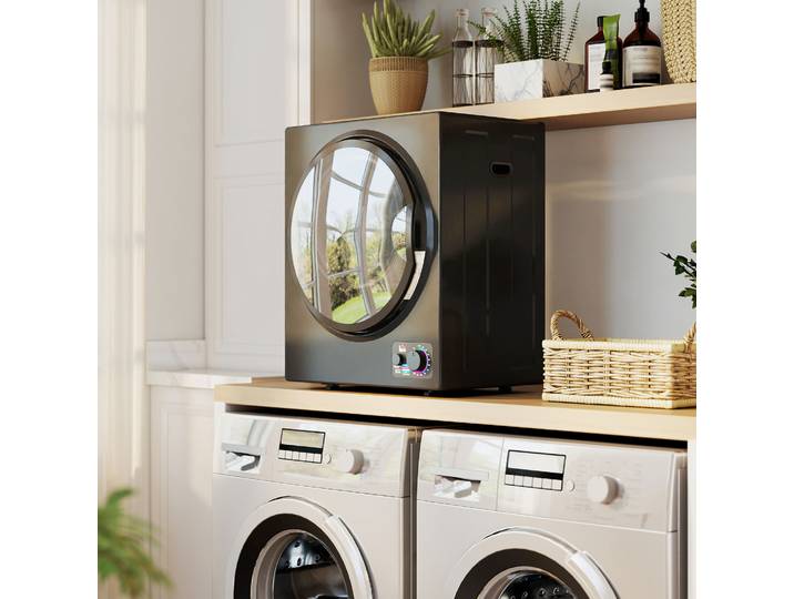 HOMCOM Sèche-linge Portable 33L 850W Acier Inox Noir