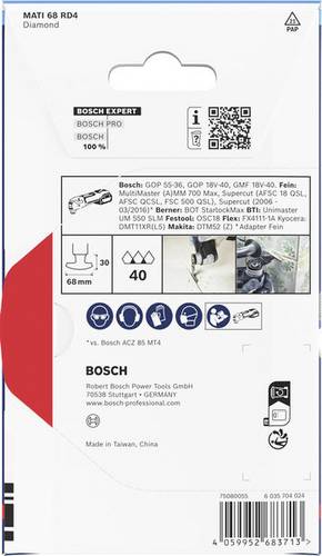 Bosch Accessories 2608902082 2608902082 Diamant Multitool-Schleifblatt 1St.