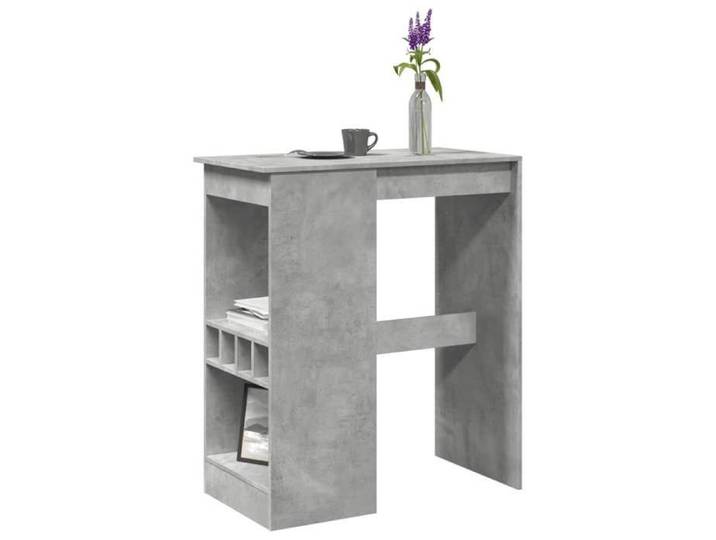 Table de bar murale avec rangement gris béton en bois d'ingénierie usage intérieur
