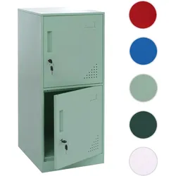 Spind HWC-P63, Schließfach Wertfachschrank Schließfachschrank 2 Türen, 90x38x45cm Stahl ~ mintgrün