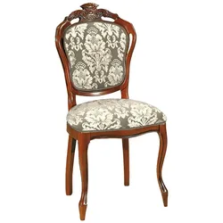 Esszimmerpolsterstuhl im Barockstil Nussbaumfarben Taupe Creme
