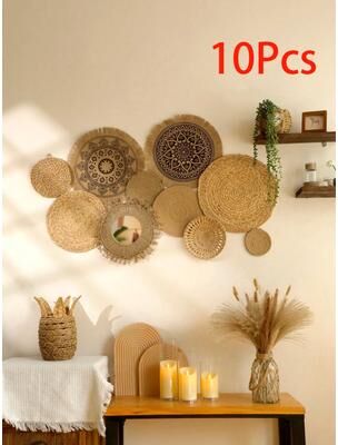 Uplift Treasures Handmade Boho Woven Wall Basket Decor tk370 t 7479