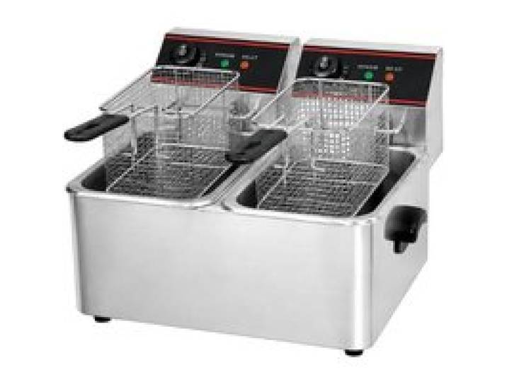 Friteuse électrique professionnelle - PESAGE MB - 2x4L - 2x2 5 kW - Monophasé 230V - Inox 8L (4+4)