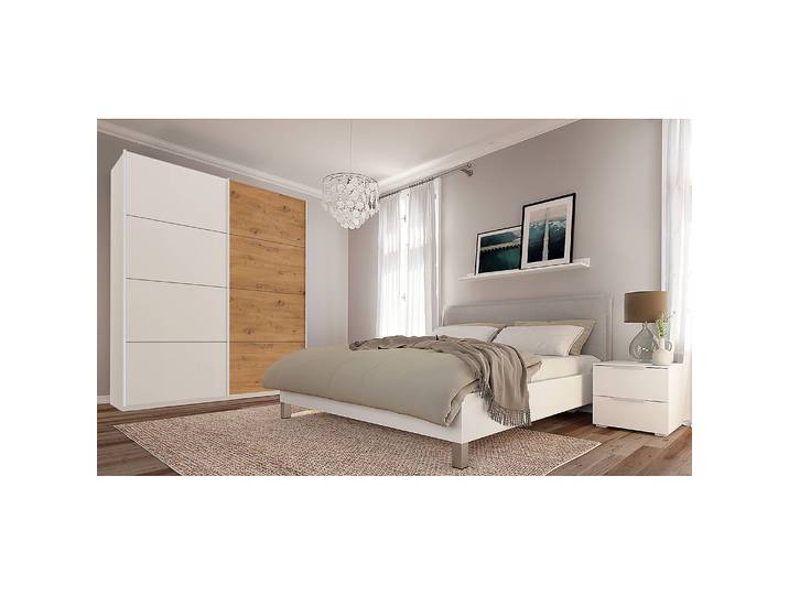 Schwebetürenschrank pure artisan 181 x 236cm Weiß/Alpinweiß/Eiche Artisan Dekor 2 Türen