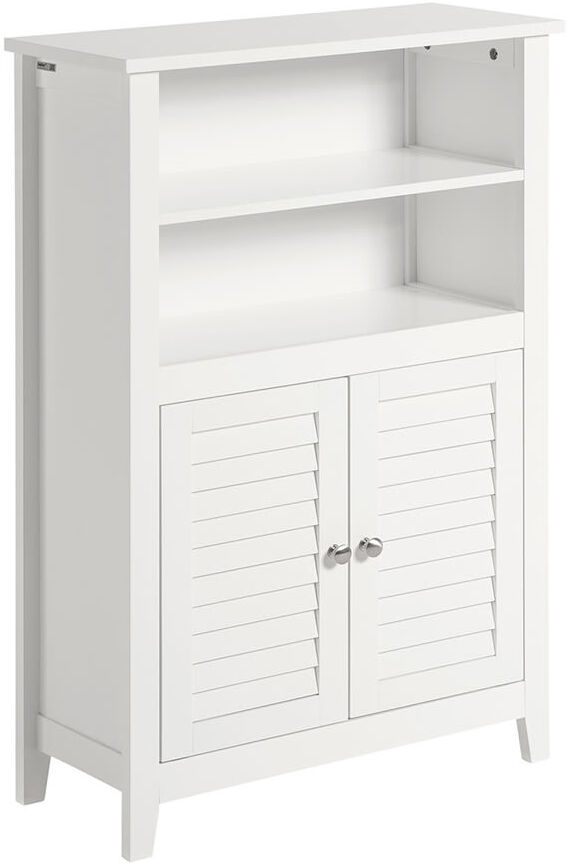 SoBuy Meuble bas 2 portes effet bois blanc Blanc 60x90x26cm
